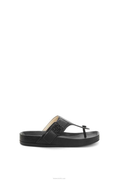 Loewe Ease toe post sandal in goatskin 688V720 Women Black
