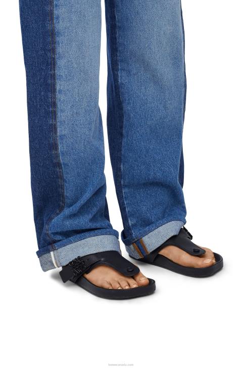 Loewe Ease toe post sandal in goatskin 688V720 Women Black