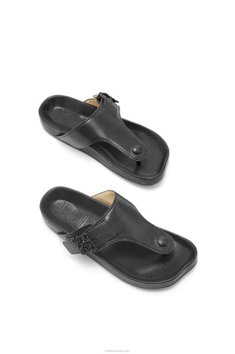 Loewe Ease toe post sandal in goatskin 688V720 Women Black