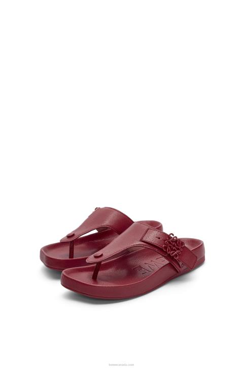 Loewe Ease toe post sandal in goatskin 688V721 Women Bordeaux