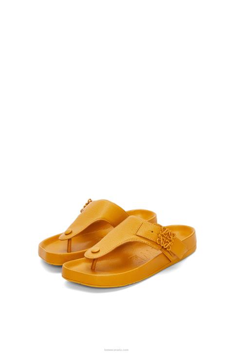 Loewe Ease toe post sandal in goatskin 688V723 Women Ochre