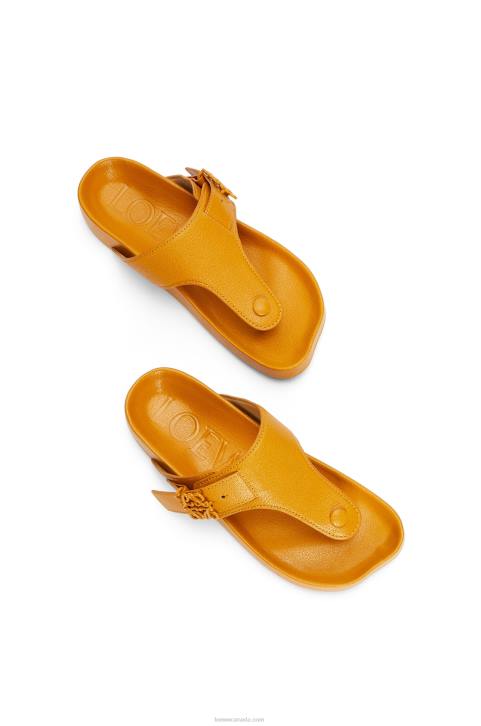 Loewe Ease toe post sandal in goatskin 688V723 Women Ochre