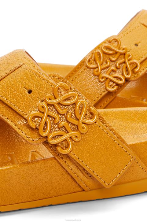 Loewe Ease toe post sandal in goatskin 688V723 Women Ochre