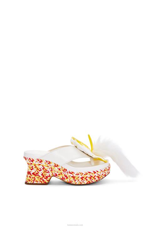 Loewe Petal flatform sandal in lambskin 688V687 Women White/Multicolor