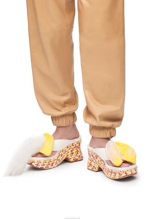 Loewe Petal flatform sandal in lambskin 688V687 Women White/Multicolor