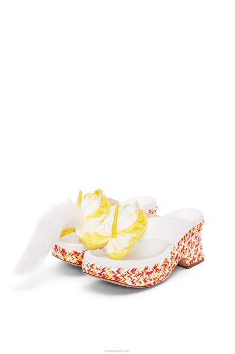 Loewe Petal flatform sandal in lambskin 688V687 Women White/Multicolor
