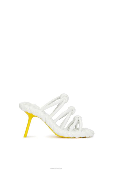 Loewe Petal knot sandal in lambskin 688V705 Women White/Yellow
