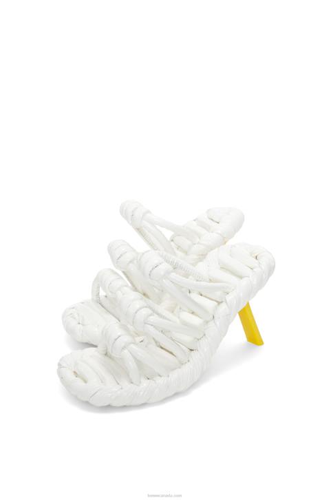 Loewe Petal knot sandal in lambskin 688V705 Women White/Yellow