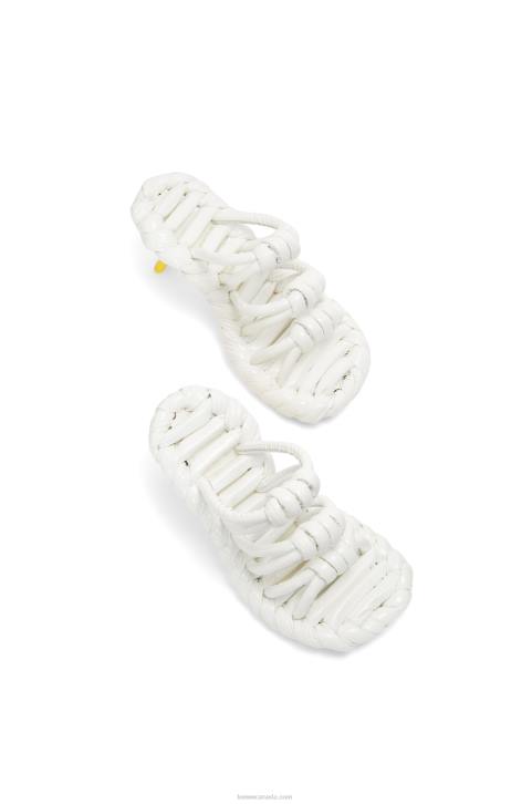 Loewe Petal knot sandal in lambskin 688V705 Women White/Yellow