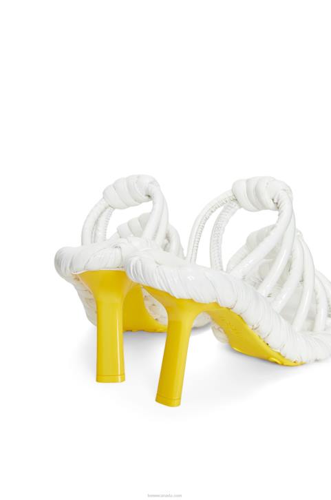 Loewe Petal knot sandal in lambskin 688V705 Women White/Yellow