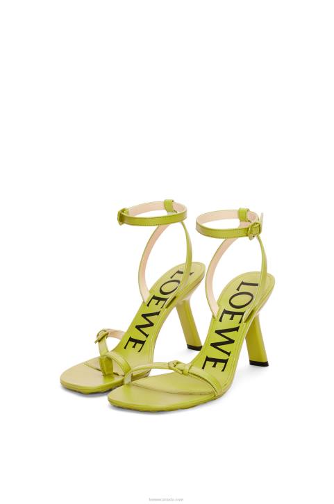 Loewe Petal stiletto sandal in lambskin 688V673 Women Matcha Latte