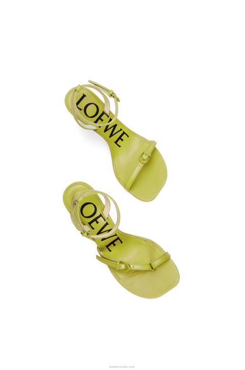 Loewe Petal stiletto sandal in lambskin 688V673 Women Matcha Latte