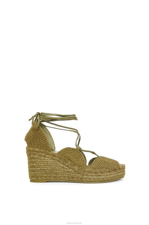 Loewe Solar wedge espadrille in jute 688V699 Women Olive