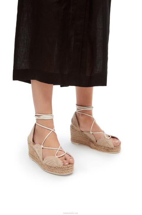 Loewe Solar wedge espadrille in jute 688V700 Women Oat Milk