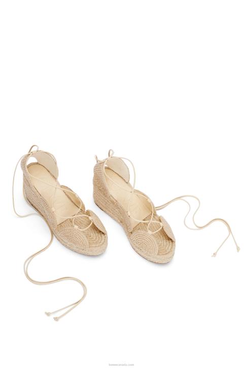Loewe Solar wedge espadrille in jute 688V700 Women Oat Milk