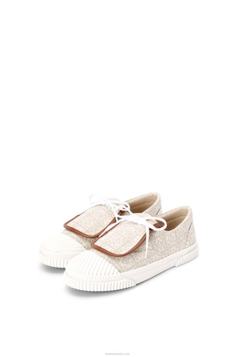 Loewe Anagram flap sneaker in canvas 688V661 Women Natural/White