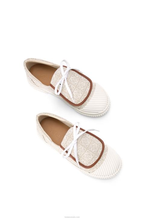 Loewe Anagram flap sneaker in canvas 688V661 Women Natural/White