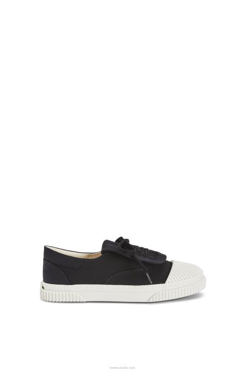 Loewe Anagram flap sneaker in canvas 688V663 Women Black