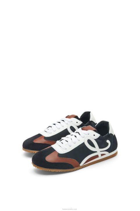 Loewe Ballet Runner in nylon and calfskin 688V667 Women Black/White