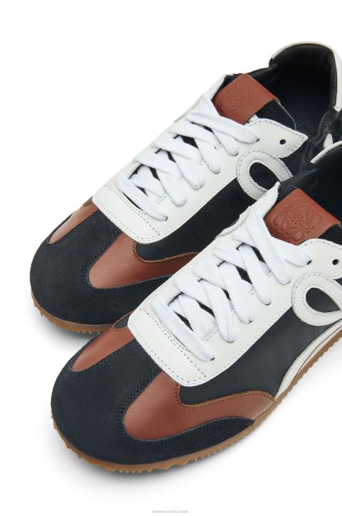 Loewe Ballet Runner in nylon and calfskin 688V667 Women Black/White