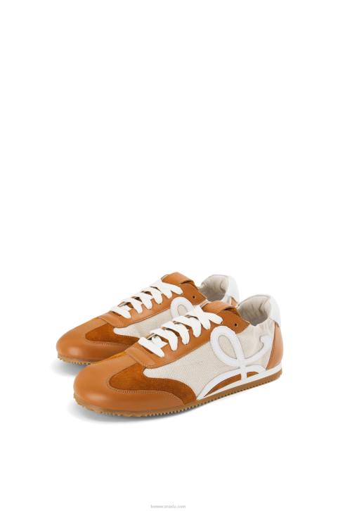 Loewe Ballet runner in nylon and calfskin 688V656 Women Natural/Tan