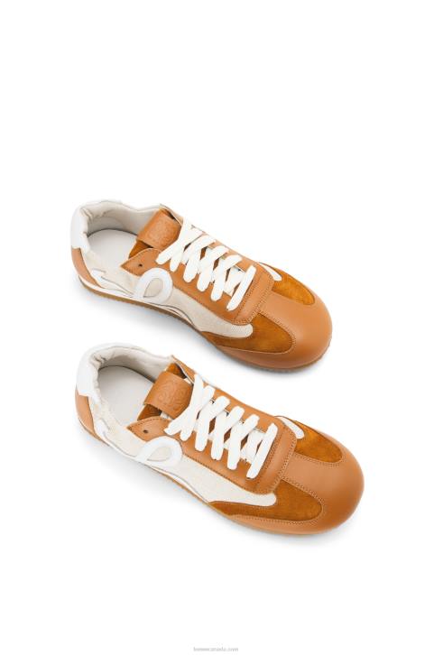 Loewe Ballet runner in nylon and calfskin 688V656 Women Natural/Tan