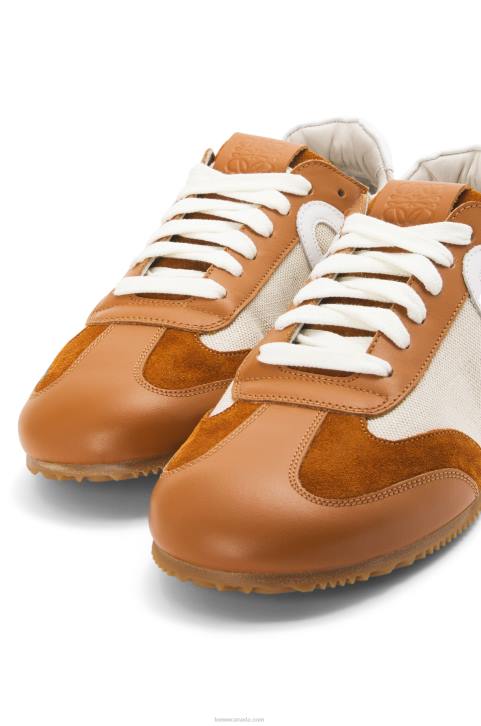 Loewe Ballet runner in nylon and calfskin 688V656 Women Natural/Tan