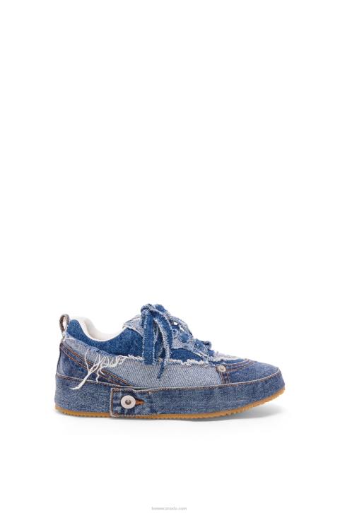 Loewe Deconstructed sneaker in denim 688V658 Women Washed Denim