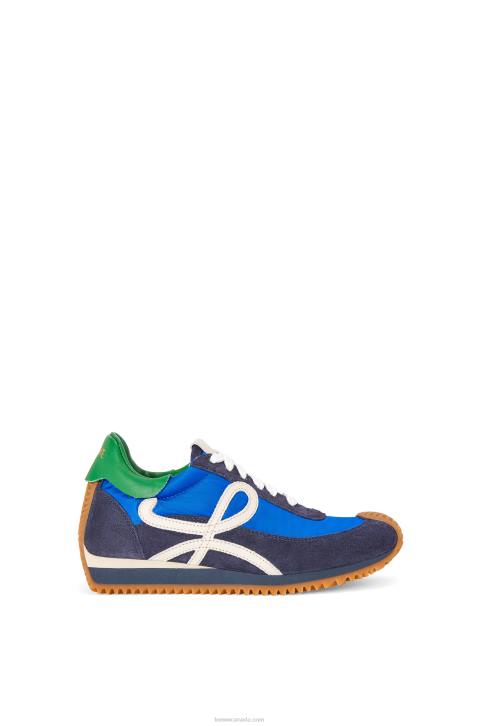 Loewe Flow runner in nylon and suede 688V653 Women Royal Blue/Navy