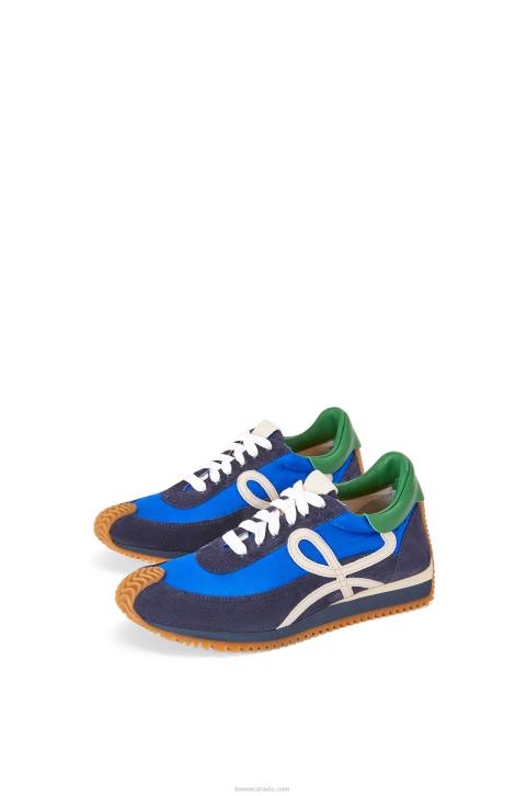 Loewe Flow runner in nylon and suede 688V653 Women Royal Blue/Navy