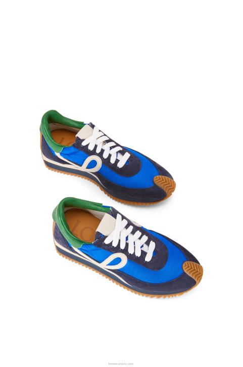Loewe Flow runner in nylon and suede 688V653 Women Royal Blue/Navy