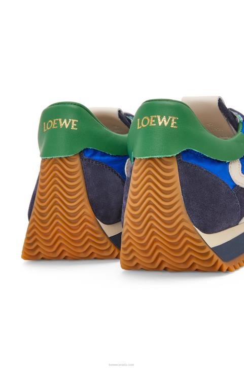 Loewe Flow runner in nylon and suede 688V653 Women Royal Blue/Navy