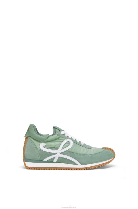 Loewe Flow runner in suede and nylon 688V641 Women Light Green