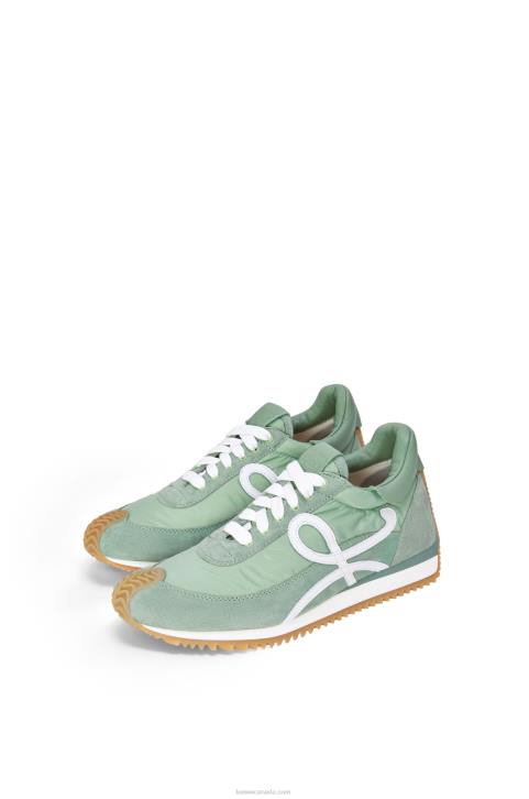 Loewe Flow runner in suede and nylon 688V641 Women Light Green