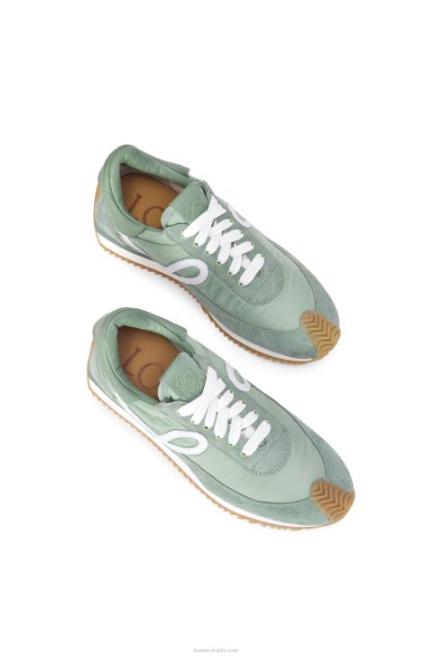 Loewe Flow runner in suede and nylon 688V641 Women Light Green