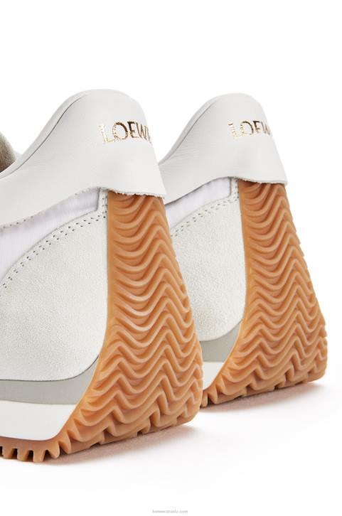 Loewe Flow runner in suede and nylon 688V643 Women White