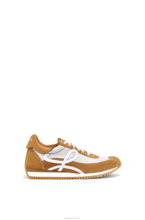 Loewe Flow runner in suede and nylon 688V646 Women Tan/Grey