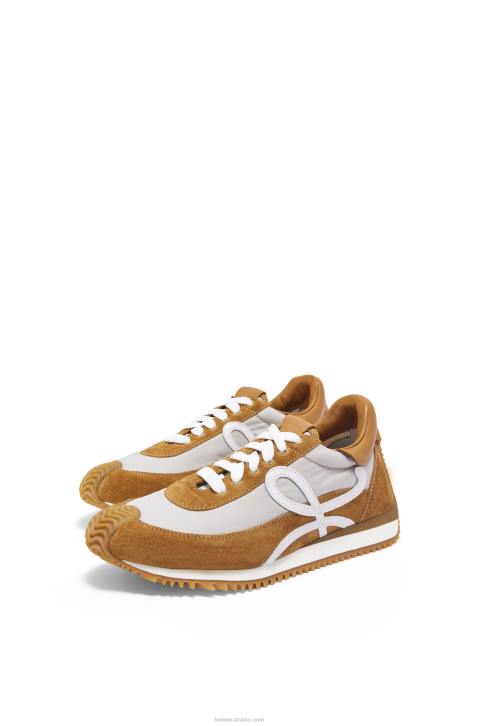 Loewe Flow runner in suede and nylon 688V646 Women Tan/Grey