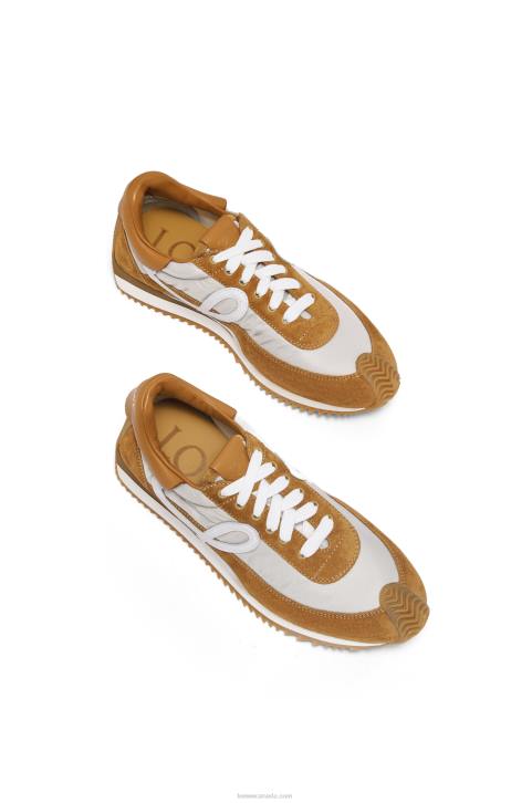 Loewe Flow runner in suede and nylon 688V646 Women Tan/Grey