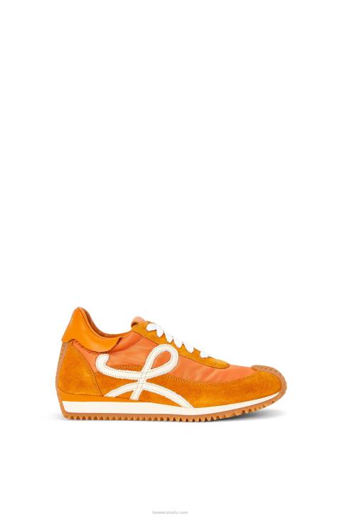 Loewe Flow runner in suede and nylon 688V648 Women Copper Orange