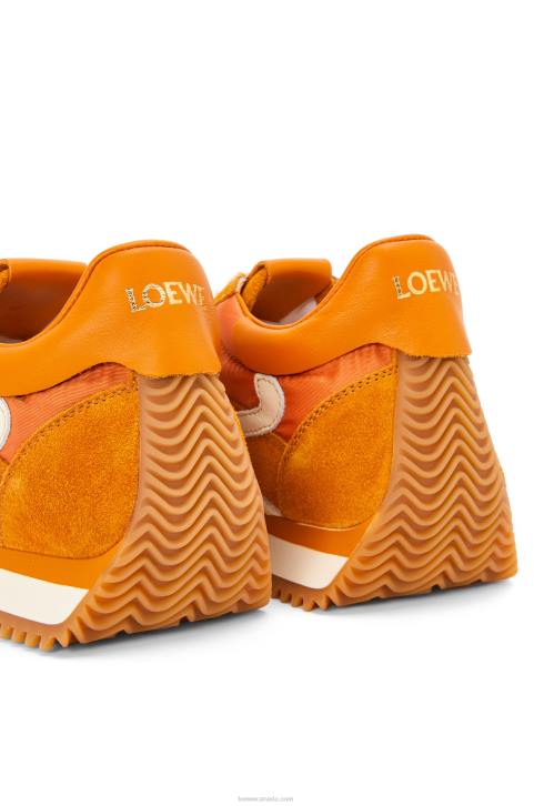 Loewe Flow runner in suede and nylon 688V648 Women Copper Orange