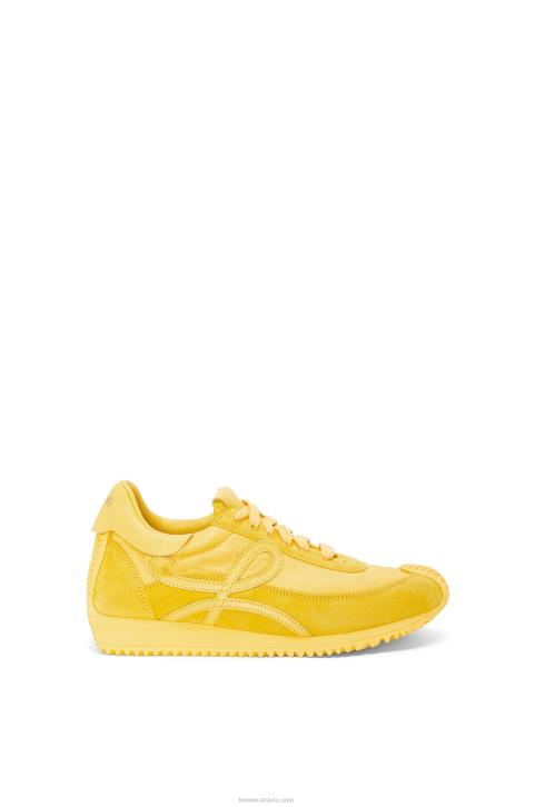 Loewe Flow runner in suede and nylon 688V652 Women Yellow