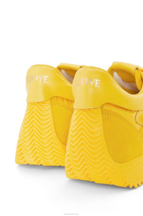 Loewe Flow runner in suede and nylon 688V652 Women Yellow