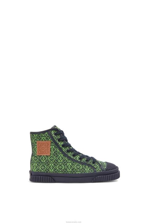 Loewe High tops in Anagram jacquard 688V664 Women Apple Green/Deep Navy