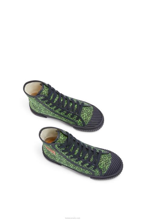Loewe High tops in Anagram jacquard 688V664 Women Apple Green/Deep Navy