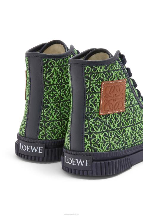 Loewe High tops in Anagram jacquard 688V664 Women Apple Green/Deep Navy
