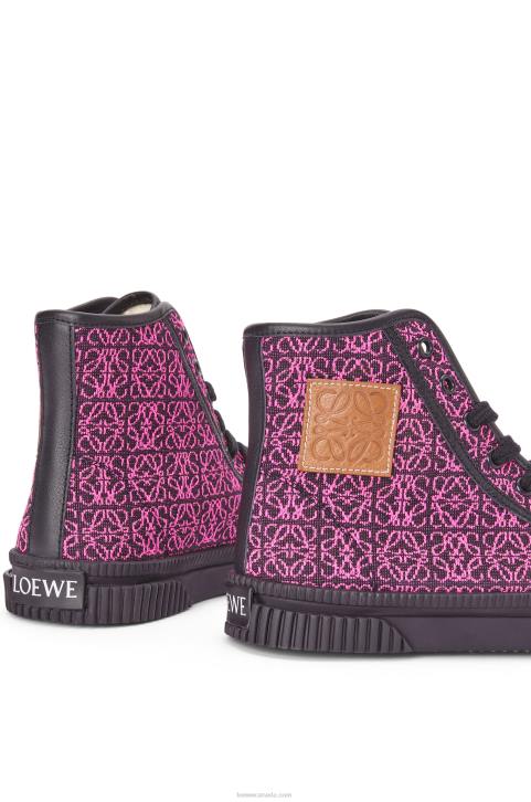 Loewe High tops in Anagram jacquard 688V665 Women Neon Pink/Deep Navy